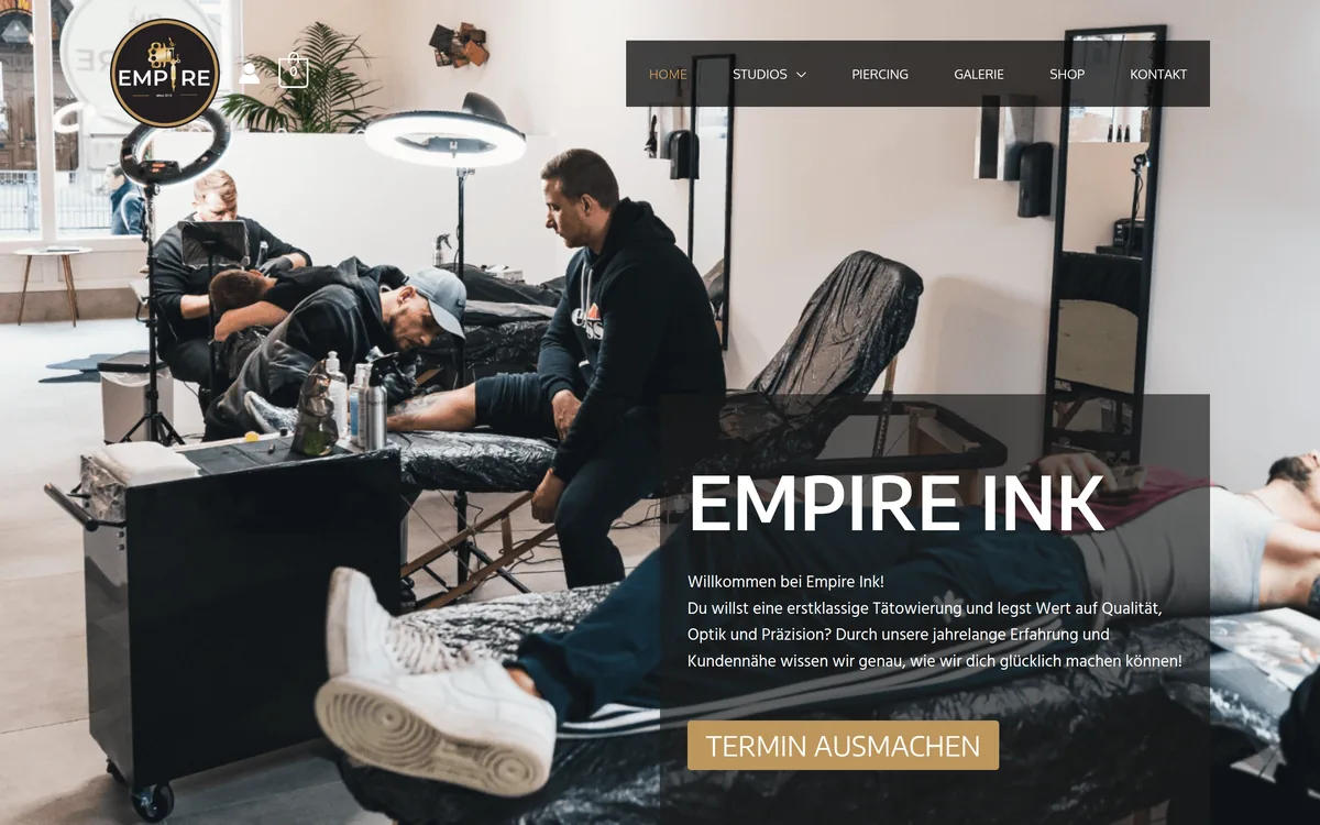 Desktop-Website für Empire Ink Tattoo
